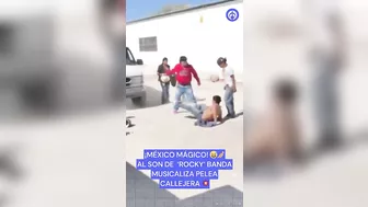 Mexican Band Plays Rocky In Street Fight