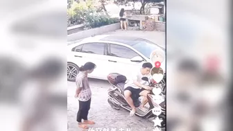 Old Girl Picking Up Trash