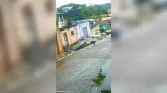 Part Of A Building Fell Onto A Car
