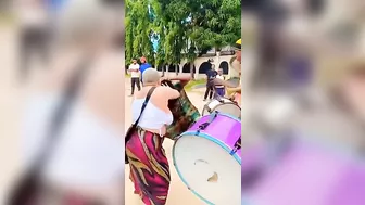Playing Drums With Her Big Fat Tits
