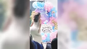 Pregnant Woman Shows Off Her Sexy Side At Gender Reveal Party