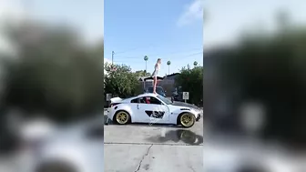 Pretty Blonde Tries Backflip On Boyfriend's Porsche