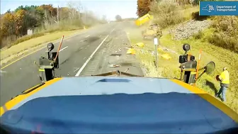 Rental Truck Hits Dump Truck, Worker Nearly Lost