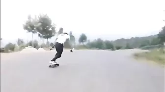 Roller Skater Hits Full Size Motorcycle - Slow Motion View