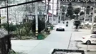 Motorcyclist Dragged Across Road After Falling In Front Of Car