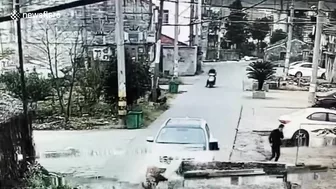 Motorcyclist Dragged Across Road After Falling In Front Of Car