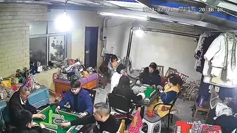 Serious Domino Player Interrupted By Rude Construction
