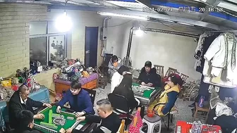 Serious Domino Player Interrupted By Rude Construction