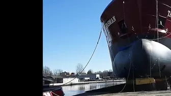 Dutch Dock Worker Nearly Crushed To Death After Ship Launch Failed