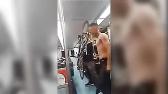 Shirtless Bully Gets Treatment On Subway
