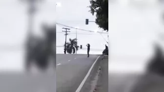 Skateboard Boy Running On The Street