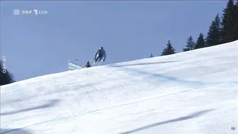 Falling While Skiing Downhill