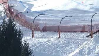 Falling While Skiing Downhill