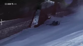 Falling While Skiing Downhill