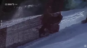 Falling While Skiing Downhill