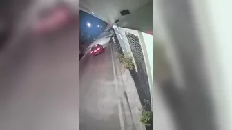 Speeder Ignores Stop Sign But Hits New One