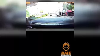 Speeding Scooter Driver Falls Facefirst Into Back Of Truck