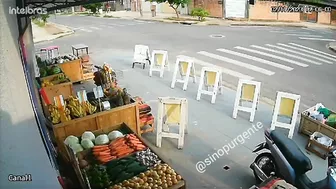 Speeding Cyclist Falls On Road