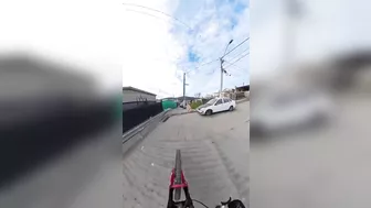 Riding A Bicycle Up Steep Steps