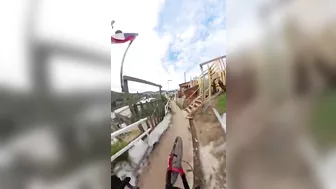 Riding A Bicycle Up Steep Steps