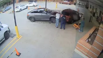 CCTV Footage Shows Car Crashing Into Hospital Emergency Room