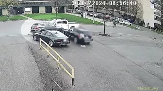 Surveillance Video Shows York Regional Police Officer Being Hit By Car