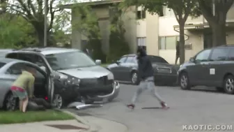 TV Crew Filming Hit-and-run
