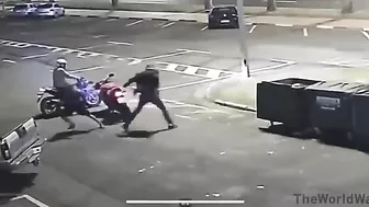 Thief Steals Motorcycle, Stopped By Hero Of The Day