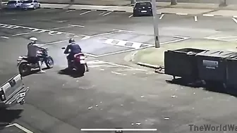 Thief Steals Motorcycle, Stopped By Hero Of The Day