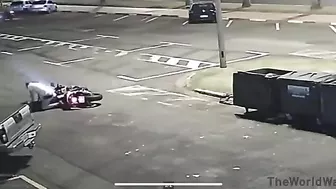 Thief Steals Motorcycle, Stopped By Hero Of The Day