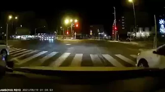 Three Cyclists Hit A Taxi