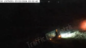 Iowa Semi Truck Crashes Into Parked Semi Truck, Overturns