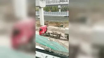Train Crashes Into Crane