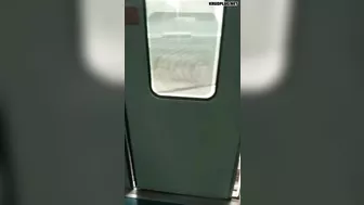 Train Crashes Into Crane