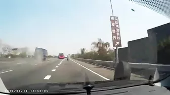 Truck Loses Wheel And Causes Accident On Highway