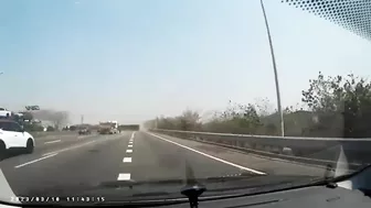 Truck Loses Wheel And Causes Accident On Highway