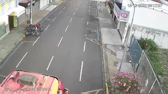 Truck Picks Up Motorcyclist After Accident