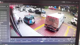 The Truck Somehow Ran Over The Guard.