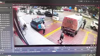 The Truck Somehow Ran Over The Guard.