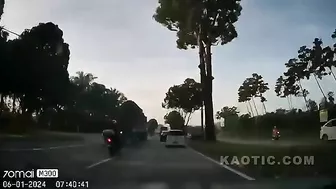 Two Cyclists Escape Death In Truck Crash