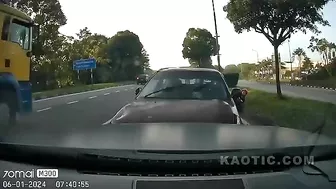 Two Cyclists Escape Death In Truck Crash