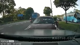 Two Cyclists Escape Death In Truck Crash