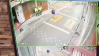 Two State Police Officers Were Running Over By A Turbo Truck While Chatting