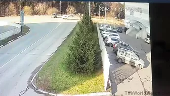 Video: Drunk Russian Policeman Collides Head-on With Bus