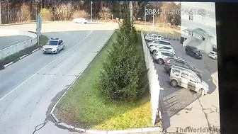 Video: Drunk Russian Policeman Collides Head-on With Bus