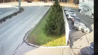 Video: Drunk Russian Policeman Collides Head-on With Bus