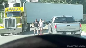 Virginia Driver Jumps On Semi Truck