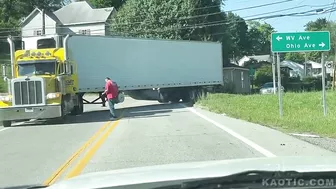 Virginia Driver Jumps On Semi Truck