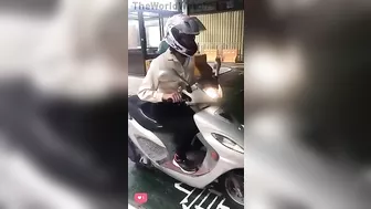 Well Done Girl Taking Motorcycle License Course