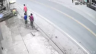 Woman Greets Friend Hit By Truck